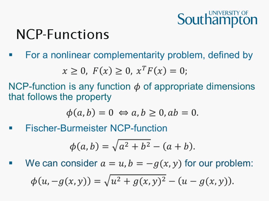 NCP-Functions